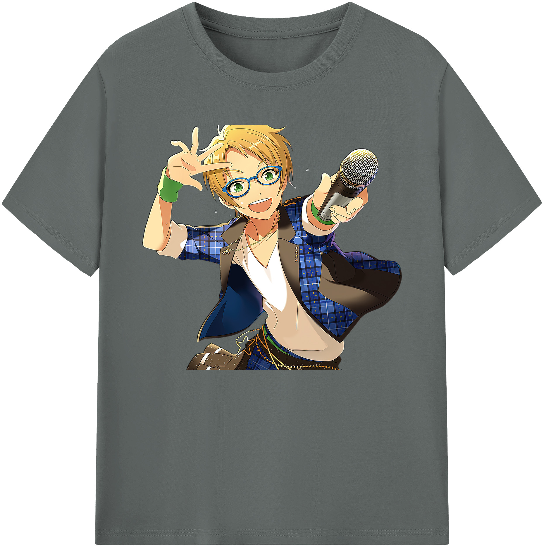 （画像用） あんさんぶるスターズ! Ensemble Stars 綿100％ メンズ半袖Tシャツ｜肌触りやわらか＆通気性